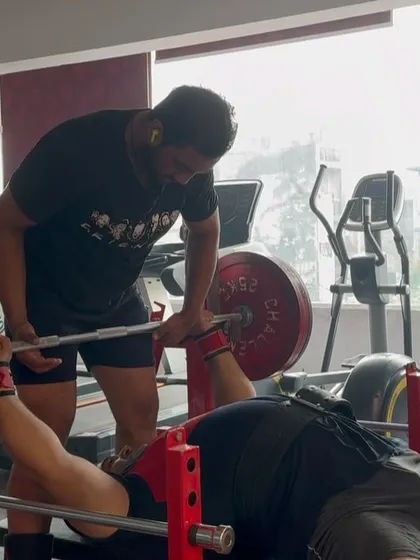 One of my oldest students, Ravish, preparing for the Delhi State Bench Press championship. It's great to see him back in the game.