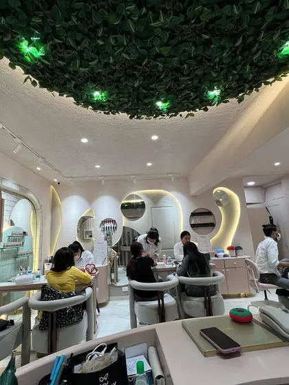 The view from our reception desk on a busy day. We're always ready to welcome you into our world of self-care and style.