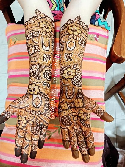 Another view of the non bridal design with initials, showing how it looks in a different setting.