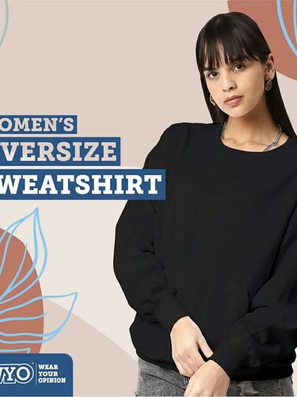 The hottest sweatshirts in town. This black oversized women's sweatshirt is a perfect example of the stylish and comfortable winter wear I offer.