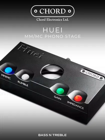 For vinyl lovers, the Chord HUEI MM/MC Phono Stage is a high-performance phono preamplifier that brings Chord's precision engineering to your turntable setup.