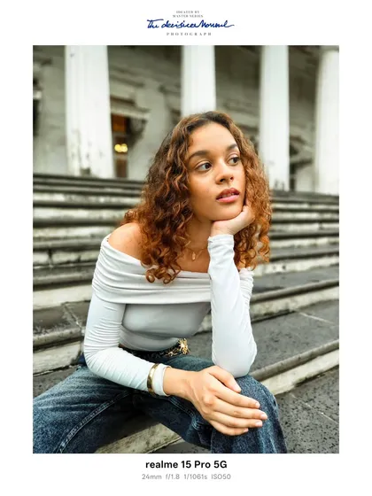 A moody, cinematic portrait taken in Mumbai for a realme campaign. I focused on using the architectural background and soft, natural light to create a thoughtful and engaging image that feels like a still from a movie.