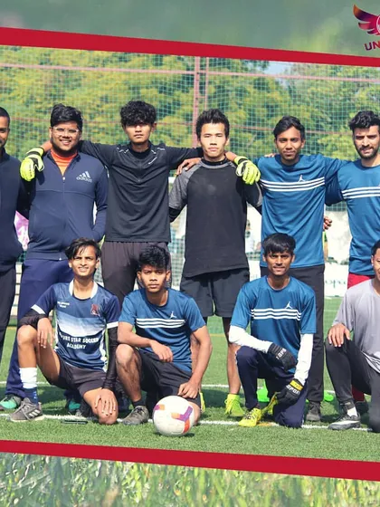 Football is a team game, and so is life. This is the core of my philosophy. A pre-match team photo captures the unity and spirit that I encourage in all the events I organize.