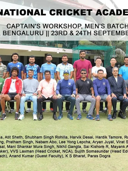 Our student Pratham Singh attending a leadership workshop at the National Cricket Academy. We encourage our players to develop not just their game, but also their understanding of strategy and captaincy.