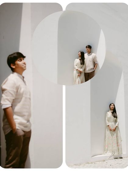 Using the clean lines and curves of a white architectural space, we created these artistic and modern portraits that feel both personal and editorial.