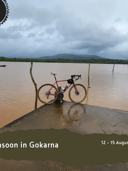 Our 'Monsoon in Gokarna' tour is a 4-day adventure through the lush coastal landscape. This image captures the beauty of the backwaters during the rainy season.