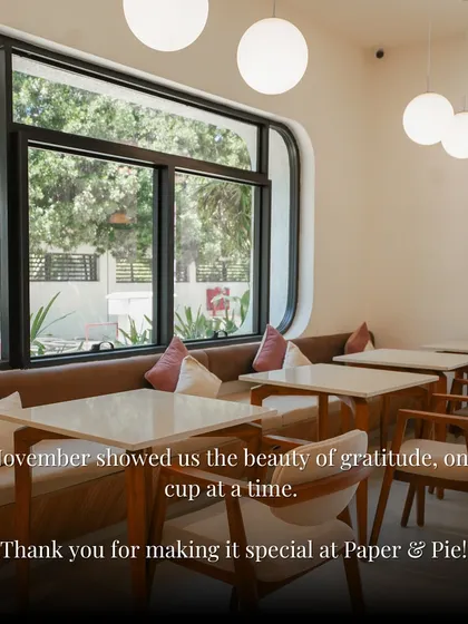 November showed us the beauty of gratitude, one cup at a time. A view of our Whitefield cafe's window seating, a perfect spot for reflection.