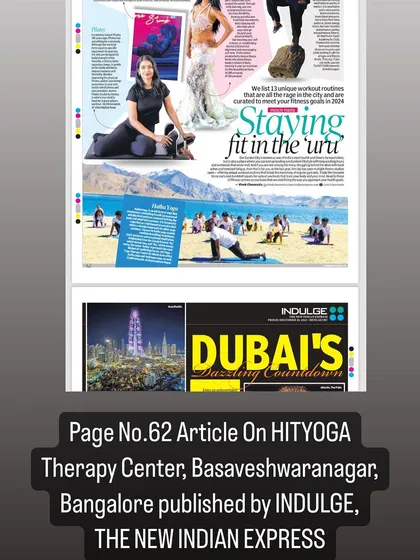 I was grateful to see my work at the HITYOGA Therapy Center featured in The New Indian Express. This recognition highlights my commitment to providing authentic and effective yoga programs to the Bengaluru community.