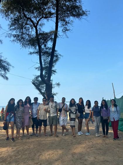 Our group posing at a beach campsite in Gokarna.