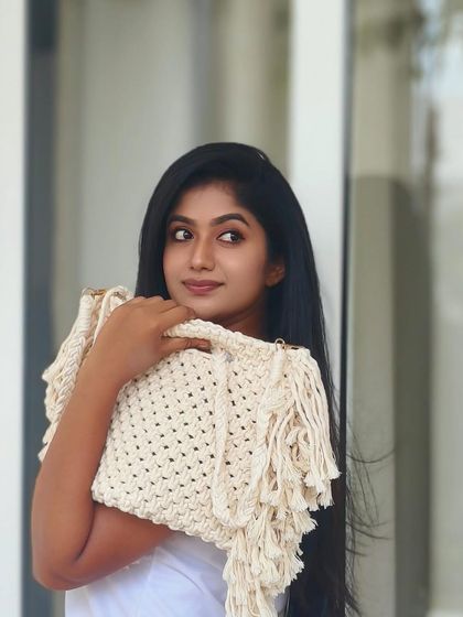 It makes me so happy to see my bags being loved! Here is my off-white boho bag, which can be used as a clutch or a handbag. It looks so elegant.