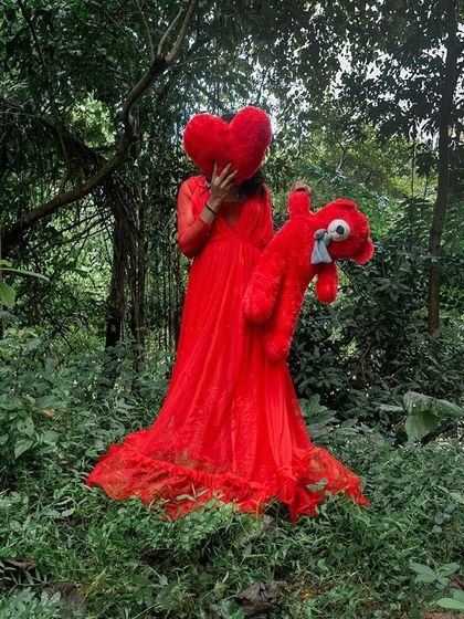 'Queers grow up early 1', a pigment ink print by Sandeep TK, featured at the Seattle Art Fair. This powerful work addresses themes of queer identity and finding a sense of home.