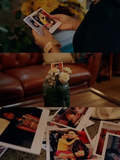 Looking through old polaroids was a central theme in the 'Bhavachitrave' music video. This captures the feeling of nostalgia and the emotional weight of memories that I often explore in my lyric writing.