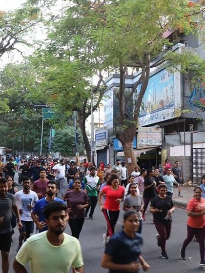 Our members running through the streets of Bangalore during the Quadzathon. The energy and participation were incredible.