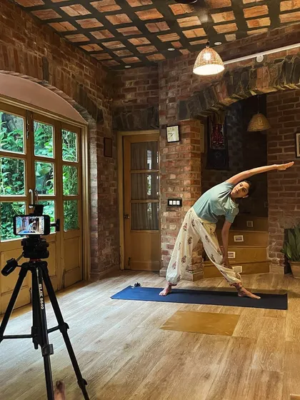 From our home studio, we connect with students across the globe through live online classes. This setup allows us to share the authentic Sivananda yoga practice with you, no matter where you are, in the comfort of your own space.