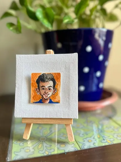 A mini portrait of my smart and handsome nephew, Pratham. I love our conversations and always learn something new from him.