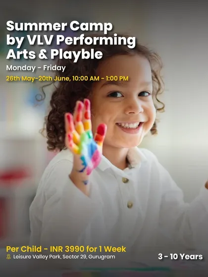A Summer Camp by VLV Performing Arts & Playble at Leisure Valley Park, offering a week of creative fun for kids aged 3-10.