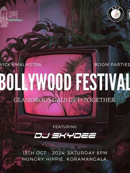 A retro-themed flyer for my Bollywood Festival. I like to mix up the themes to keep the nights fresh and visually interesting.