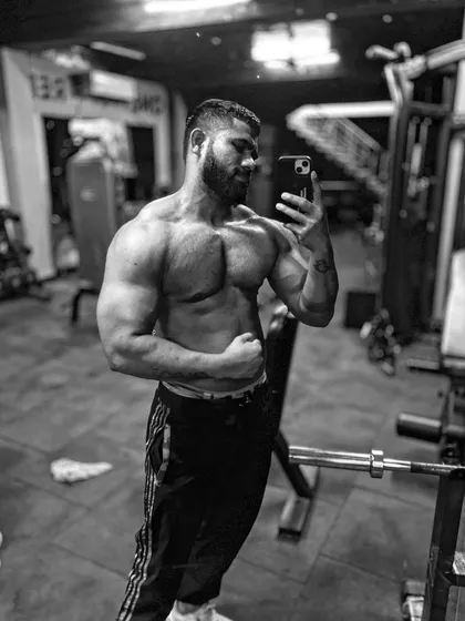 Believe in yourself and you will be unstoppable. A black and white mirror selfie, capturing a timeless, classic look.