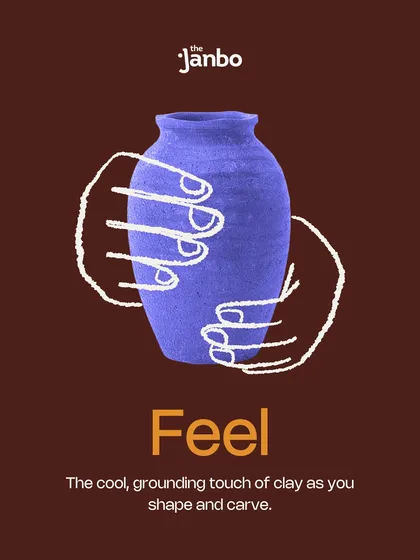 It all starts with the feel of cool, grounding clay in your hands. Our workshop is a full sensory experience, connecting you to the earth as you shape and carve.