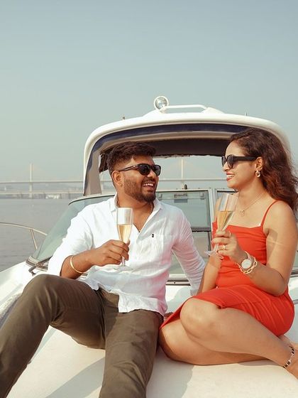 Another angle of the couple enjoying their champagne toast. I take multiple shots to ensure we capture the perfect expression and moment.