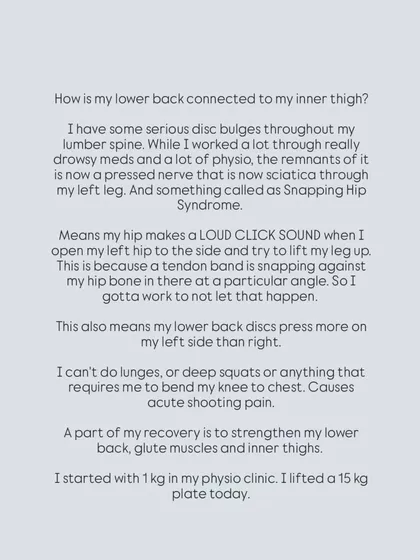 I'm not just teaching from a textbook. I've lived through serious injuries like disc bulges and sciatica. I know what it's like to work with limitations and find strength in recovery, and I bring that real-world experience to my mentorship.