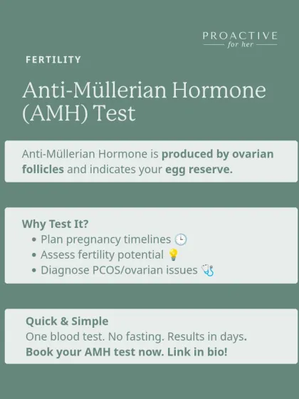 The Anti-Müllerian Hormone (AMH) test is a simple blood test that indicates your ovarian reserve, or egg count. It's a game-changer for planning pregnancy timelines, assessing fertility potential, and helping diagnose issues like PCOS.