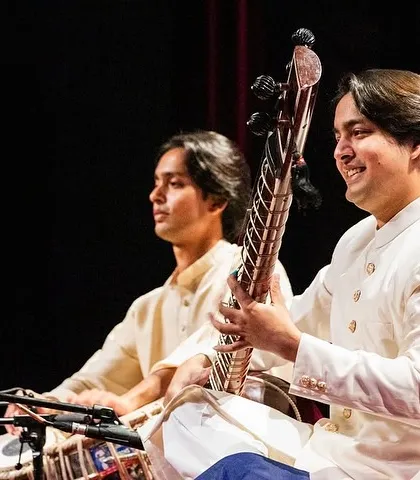 Sharing a smile on stage in Nairobi with my brother and tabla player, Khurram Ali Niazi. Performing together is always a joy, and our connection is felt in the music.