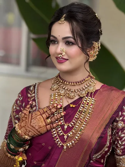 A close-up of my bridal makeup artistry. Notice the soft, blended eyeshadow, the perfectly defined features, and the skin that looks like skin. I focus on creating a look that is both stunning in photos and feels lightweight and comfortable in person.