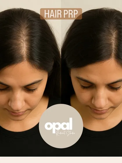 This is the result we work towards. This client saw a significant improvement in hair density and a fuller scalp after completing her PRP hair regrowth sessions with me. It's a powerful solution for female pattern hair thinning.