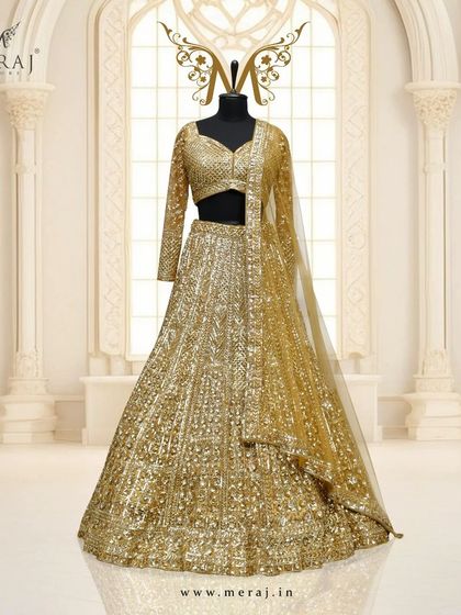 Meraj Couture - Luxury Occasion Wear Gilded & Golden Lehengas photo 29