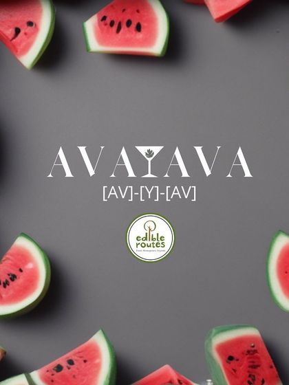The title card for our "AVAYAVA" dining experience, celebrating seasonal ingredients.
