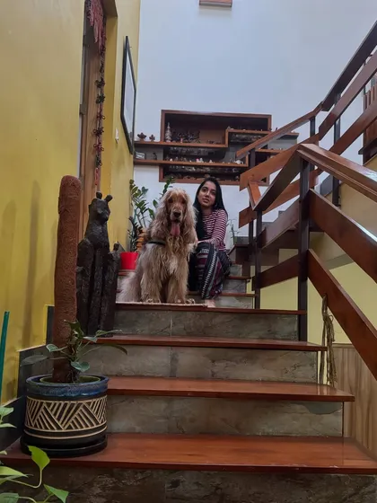 Memories from our trip to Santiniketan. A quiet moment on the stairs with my boy.
