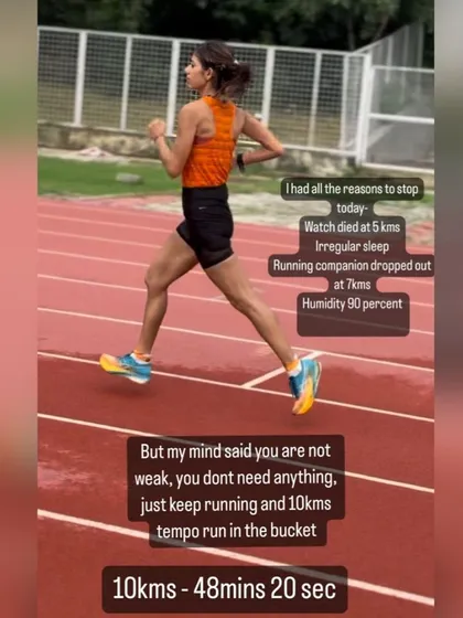 I had every reason to stop today: my watch died, I had irregular sleep, and the humidity was 90%. But my mind said keep going, and I finished a 10km tempo run. Mental strength is everything.