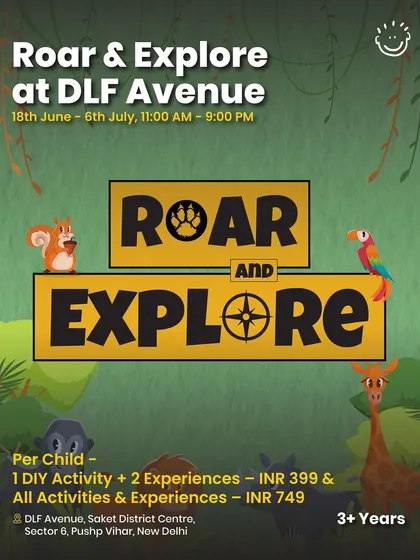 A poster for the Roar & Explore event, showing the different ticket options for various activities and experiences.