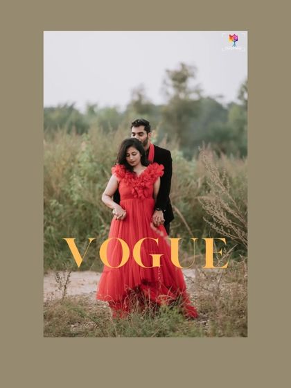 A "Vogue" inspired portrait that combines high fashion with a natural setting. The bold text overlay adds to the editorial feel of this stylish shot.