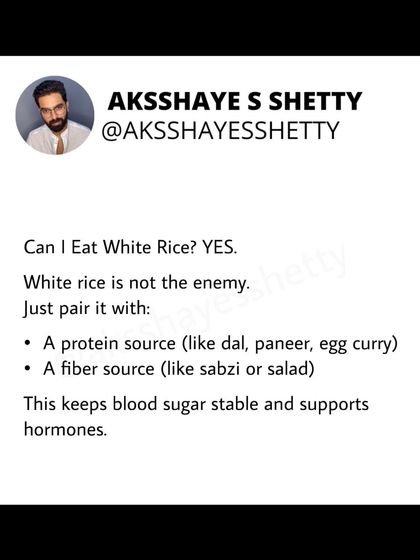 Can you eat white rice with PCOS? Yes. The key is to pair it with a protein source like dal or paneer and a fiber source like sabzi or salad. This simple strategy helps keep your blood sugar stable and supports your hormones.