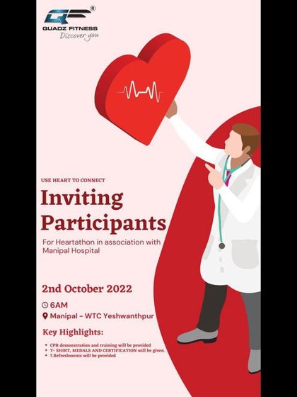 We partnered with Manipal Hospital for a "Heartathon," a walkathon focused on heart health and CPR training for a good cause.