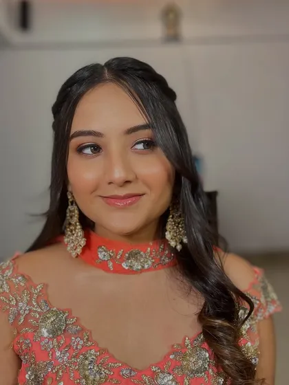 This client looks radiant and ready to celebrate. The makeup is designed to be long-lasting and comfortable, perfect for a full day of wedding festivities.