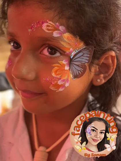 This warm-toned butterfly and floral design has a beautiful, sunny feel. The glitter makes it sparkle in the light.