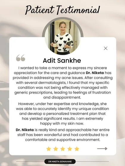 This patient was frustrated with generic prescriptions that weren't working for his acne. My expertise allowed me to identify his unique condition and develop a personalized plan that yielded significant results.