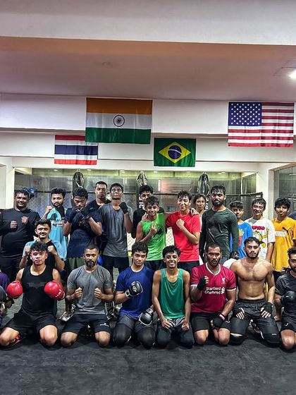 A packed Monday class. The week starts strong at Reign MMA, with members from all over North Bangalore coming to train.