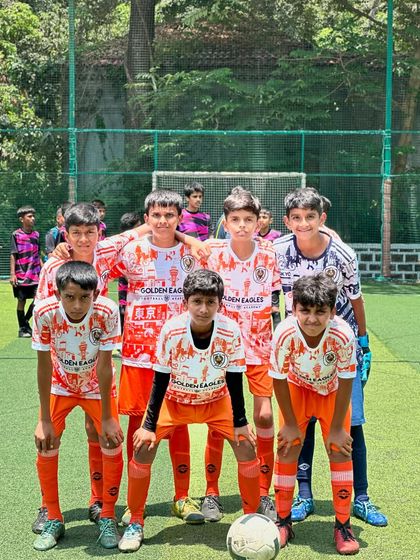 Game faces on! Our U11 team looks focused and ready to play, showing the competitive spirit we nurture.