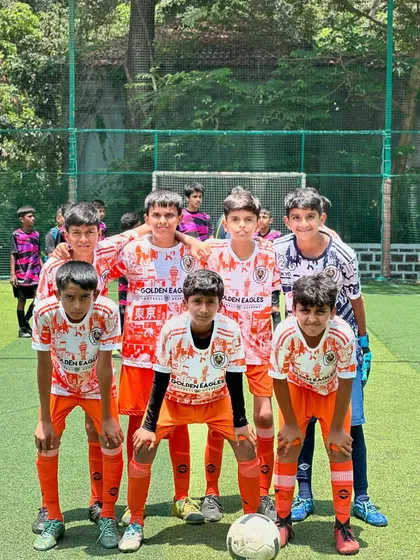 Game faces on! Our U11 team looks focused and ready to play, showing the competitive spirit we nurture.