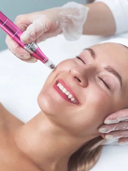 This image, showing a microneedling-like procedure, represents the advanced, results-driven facials I offer. My goal is to provide more than just a surface-level treatment, but to truly improve skin health.