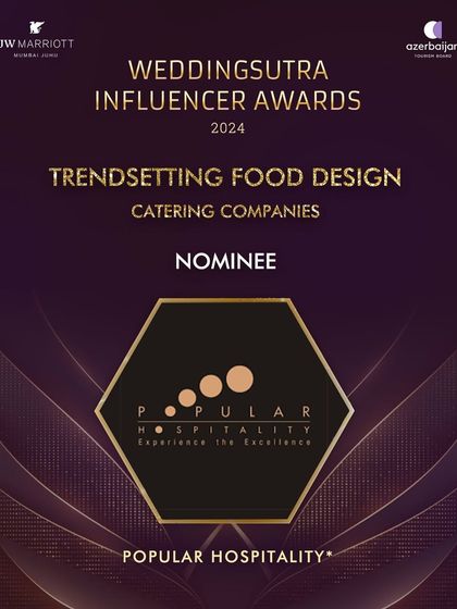 We were thrilled to be nominated for the Trendsetters in Food Design Award by WeddingSutra in 2024. It is an honour to be acknowledged for our work.