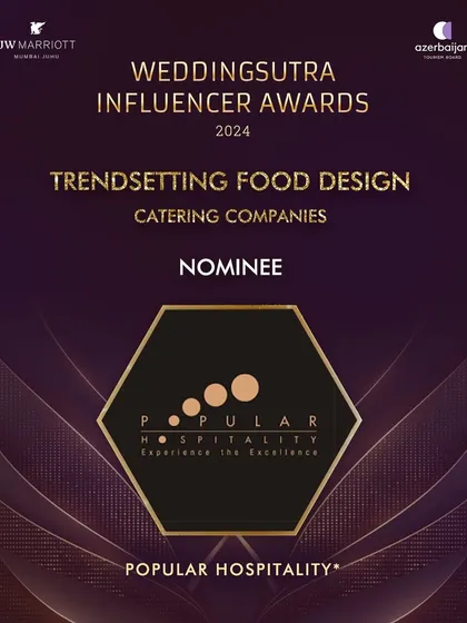 We were thrilled to be nominated for the Trendsetters in Food Design Award by WeddingSutra in 2024. It is an honour to be acknowledged for our work.