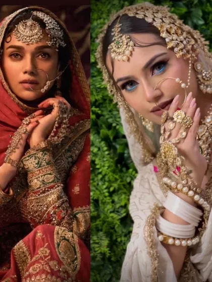 An inspiration collage showing a model recreating a royal look from the series 'Heeramandi' using my jewellery. This demonstrates how you can achieve celebrity-inspired styles.