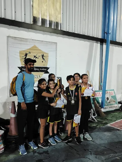 Our Under-12 mixed category team after finishing as the runner-up in the JSSA Tournament in Ghaziabad. They showed great teamwork.
