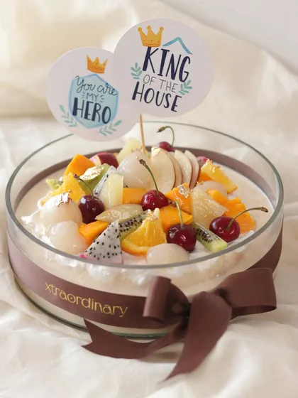 For the ones who've always had our back. This fresh fruit tres leches cake with "King of the House" toppers is a refreshing and light dessert to celebrate Father's Day.