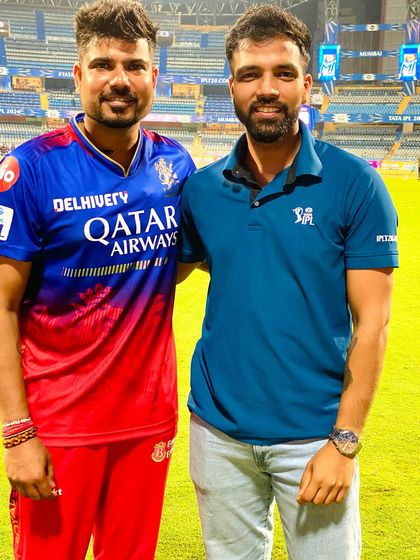 Brotherhood forever. With my friend and athlete Karn Sharma on the field. We've been on this journey together for a long time.